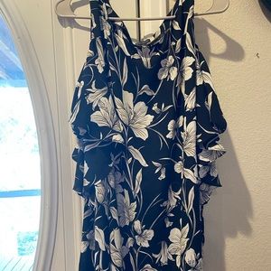 Flower See-thru shoulder Blouse